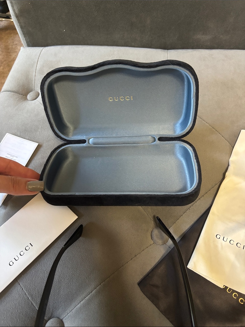 Gucci Black Square Sunglasses for women with Gradient Lenses - Picture 4 of 8